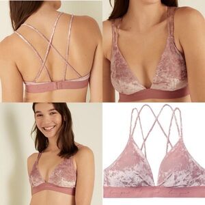 Victoria’s Secret PINK Pastel Pink Velvet Bralette Large